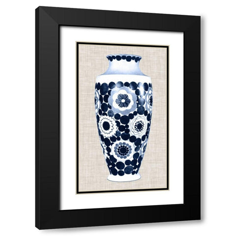 Blue and White Vase V Black Modern Wood Framed Art Print with Double Matting by Unknown