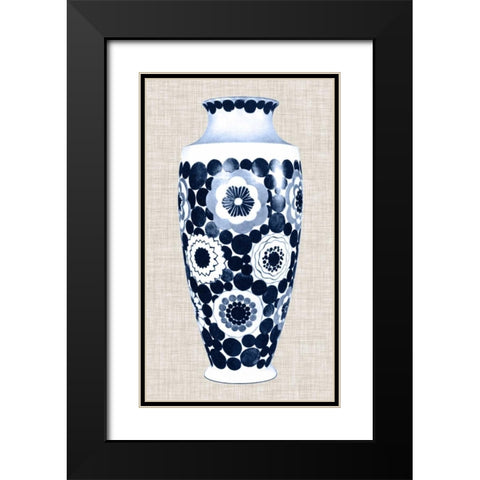 Blue and White Vase V Black Modern Wood Framed Art Print with Double Matting by Unknown