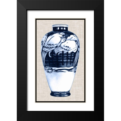 Blue and White Vase VI Black Modern Wood Framed Art Print with Double Matting by Unknown
