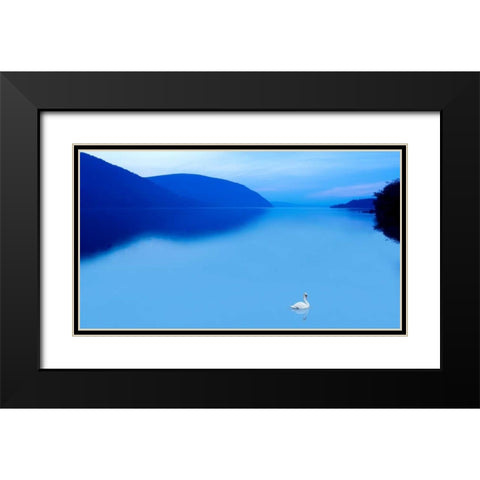 Scene on the Water IV Black Modern Wood Framed Art Print with Double Matting by McLoughlin, James