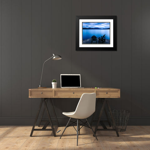 Scene on the Water V Black Modern Wood Framed Art Print with Double Matting by McLoughlin, James