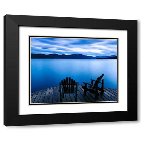 Scene on the Water V Black Modern Wood Framed Art Print with Double Matting by McLoughlin, James
