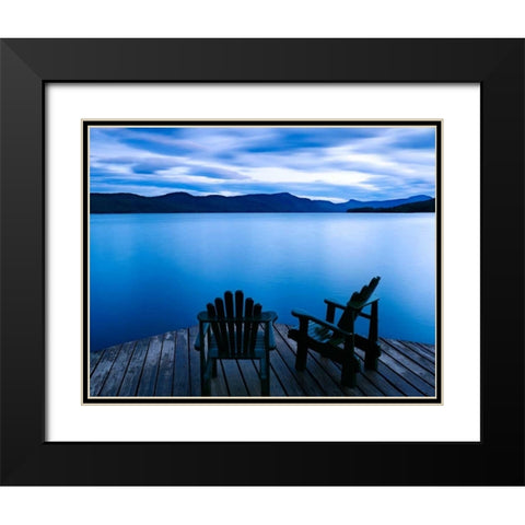 Scene on the Water V Black Modern Wood Framed Art Print with Double Matting by McLoughlin, James