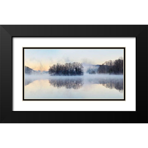 Scene on the Water VIII Black Modern Wood Framed Art Print with Double Matting by McLoughlin, James