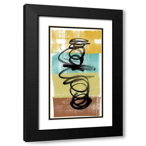 Dancing Swirl I Black Modern Wood Framed Art Print with Double Matting by Saunders, Alonzo