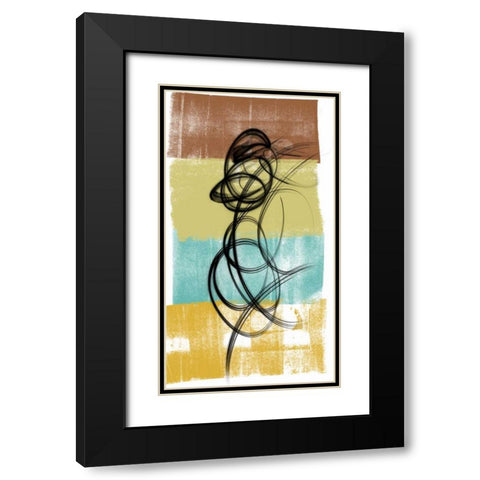 Dancing Swirl II Black Modern Wood Framed Art Print with Double Matting by Saunders, Alonzo