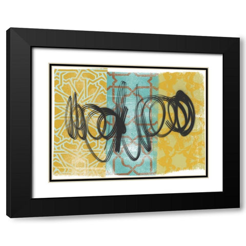 Swirling I Black Modern Wood Framed Art Print with Double Matting by Saunders, Alonzo