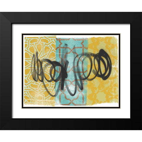 Swirling I Black Modern Wood Framed Art Print with Double Matting by Saunders, Alonzo