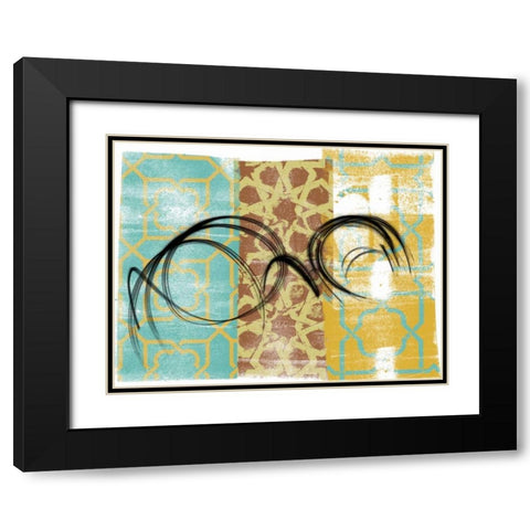 Swirling II Black Modern Wood Framed Art Print with Double Matting by Saunders, Alonzo
