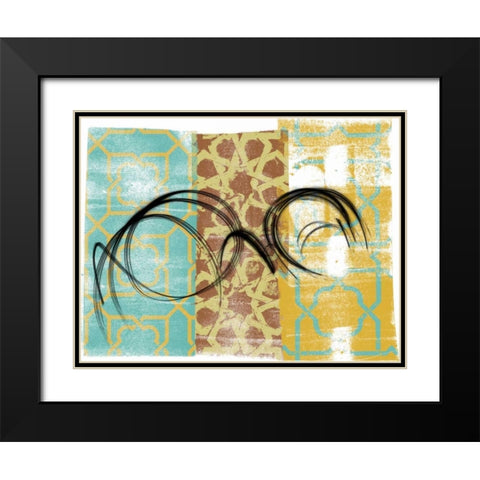 Swirling II Black Modern Wood Framed Art Print with Double Matting by Saunders, Alonzo