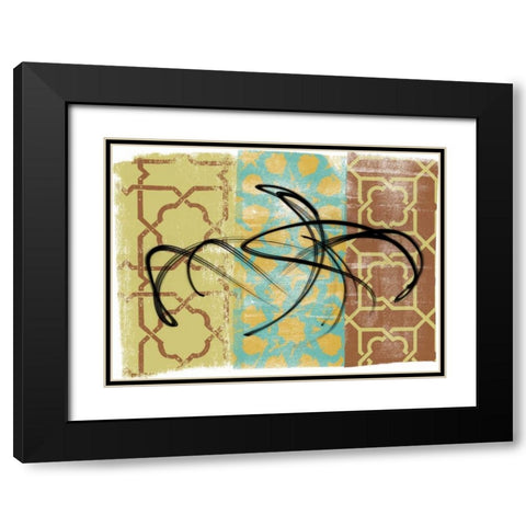 Swirling III Black Modern Wood Framed Art Print with Double Matting by Saunders, Alonzo