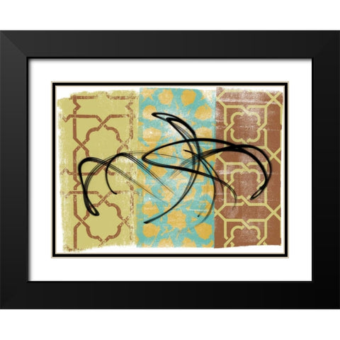 Swirling III Black Modern Wood Framed Art Print with Double Matting by Saunders, Alonzo