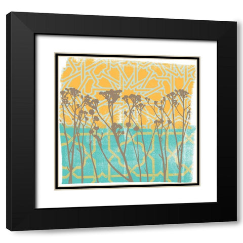 Along the Fence I Black Modern Wood Framed Art Print with Double Matting by Saunders, Alonzo