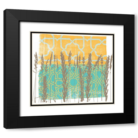 Along the Fence II Black Modern Wood Framed Art Print with Double Matting by Saunders, Alonzo