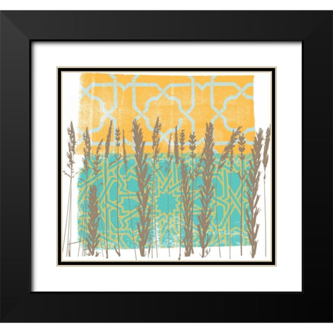 Along the Fence II Black Modern Wood Framed Art Print with Double Matting by Saunders, Alonzo