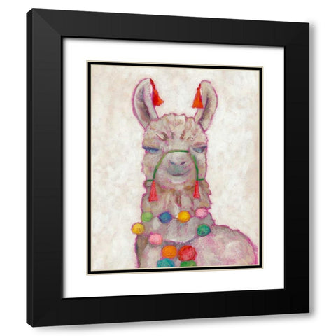 Festival Llama I Black Modern Wood Framed Art Print with Double Matting by Zarris, Chariklia