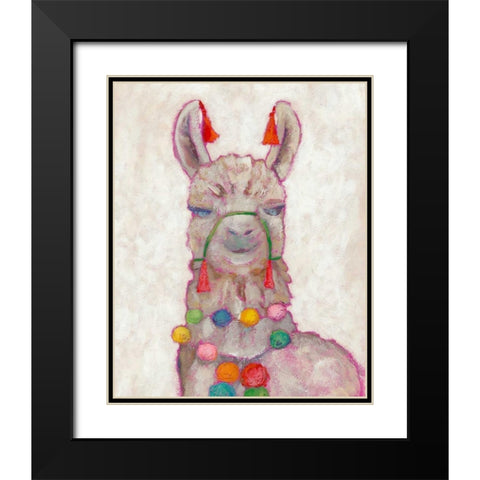 Festival Llama I Black Modern Wood Framed Art Print with Double Matting by Zarris, Chariklia