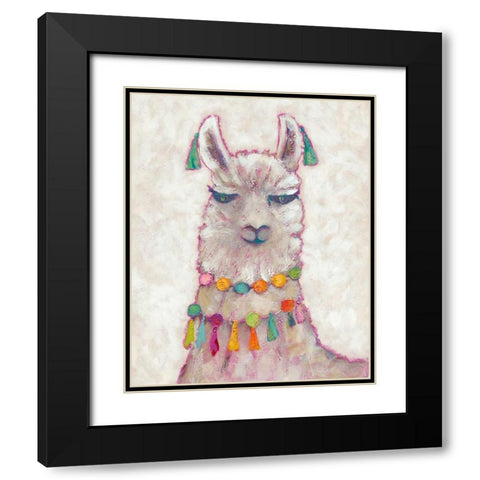 Festival Llama II Black Modern Wood Framed Art Print with Double Matting by Zarris, Chariklia