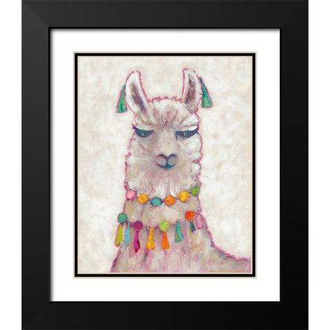 Festival Llama II Black Modern Wood Framed Art Print with Double Matting by Zarris, Chariklia