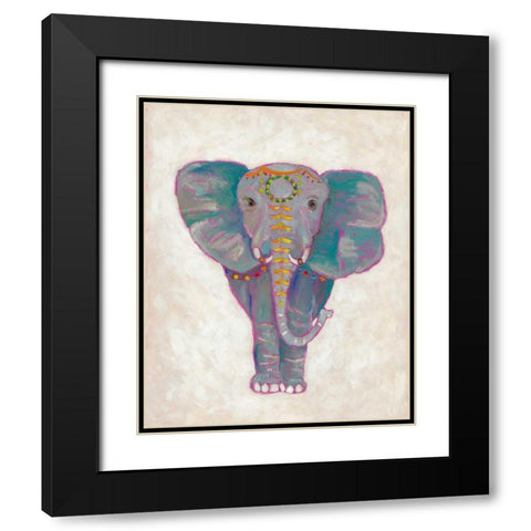 Festival Elephant I Black Modern Wood Framed Art Print with Double Matting by Zarris, Chariklia