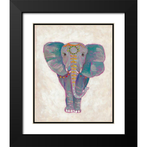 Festival Elephant I Black Modern Wood Framed Art Print with Double Matting by Zarris, Chariklia