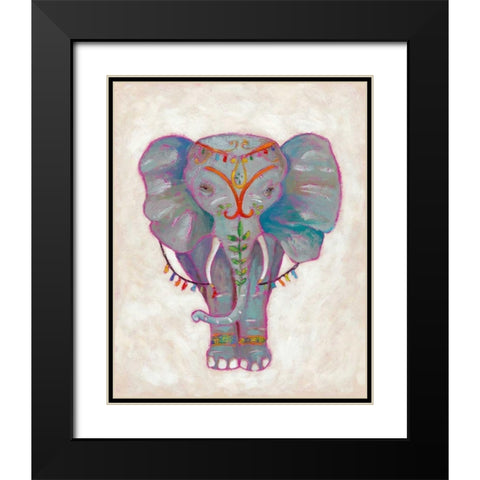 Festival Elephant II Black Modern Wood Framed Art Print with Double Matting by Zarris, Chariklia