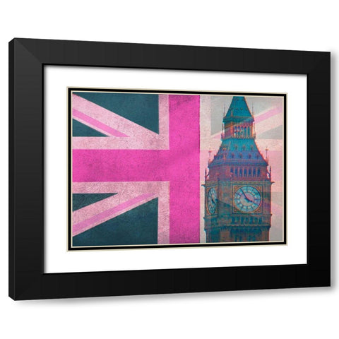 London Calling Black Modern Wood Framed Art Print with Double Matting by Jerry, Alison