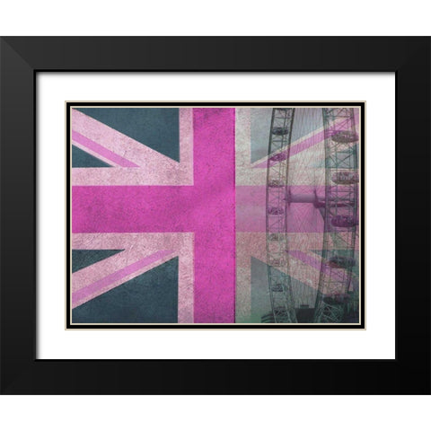 The London Eye Black Modern Wood Framed Art Print with Double Matting by Jerry, Alison