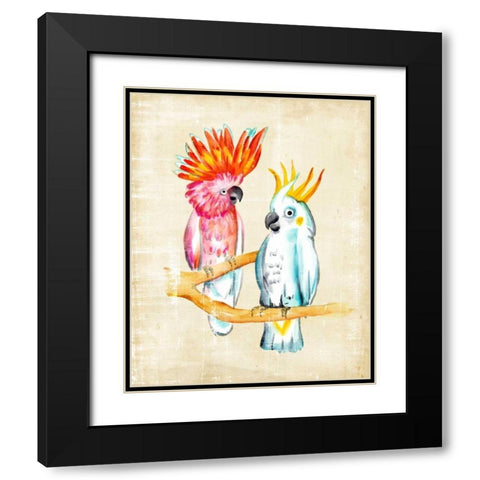 Fanciful Birds IV Black Modern Wood Framed Art Print with Double Matting by Zarris, Chariklia