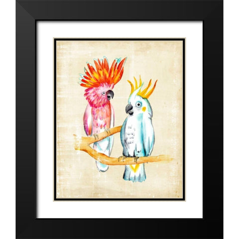 Fanciful Birds IV Black Modern Wood Framed Art Print with Double Matting by Zarris, Chariklia