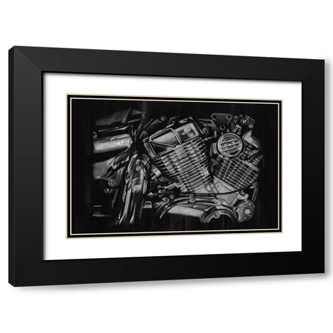 Polished Chrome I Black Modern Wood Framed Art Print with Double Matting by Harper, Ethan