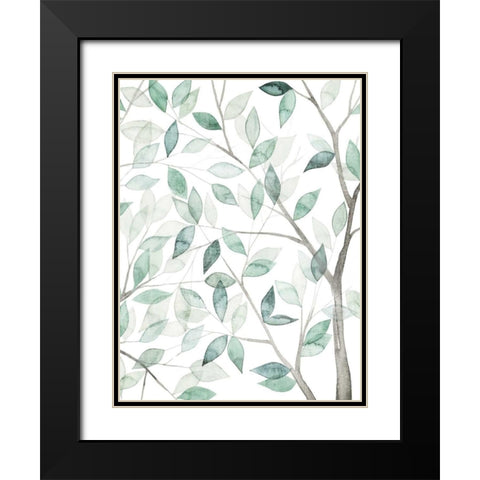 Leaf Lace II Black Modern Wood Framed Art Print with Double Matting by Popp, Grace