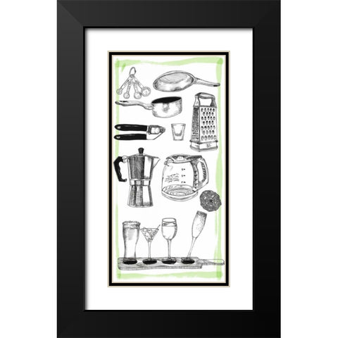 Kitchen Display I Black Modern Wood Framed Art Print with Double Matting by Wang, Melissa