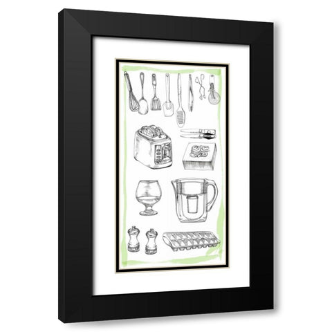 Kitchen Display II Black Modern Wood Framed Art Print with Double Matting by Wang, Melissa