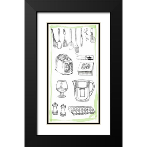 Kitchen Display II Black Modern Wood Framed Art Print with Double Matting by Wang, Melissa