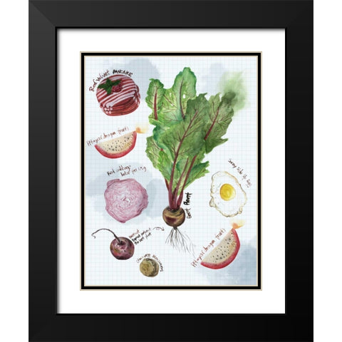 Food Sketches II Black Modern Wood Framed Art Print with Double Matting by Wang, Melissa
