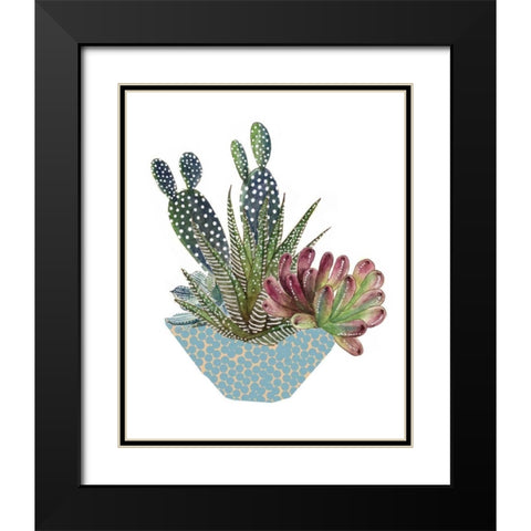 Cactus Arrangement I Black Modern Wood Framed Art Print with Double Matting by Wang, Melissa