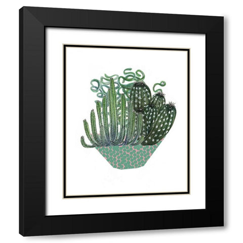 Cactus Arrangement II Black Modern Wood Framed Art Print with Double Matting by Wang, Melissa