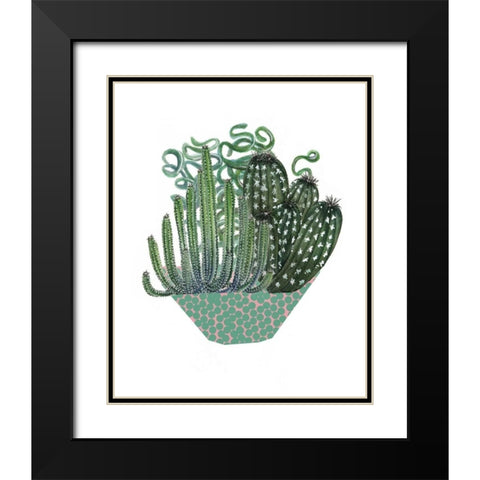 Cactus Arrangement II Black Modern Wood Framed Art Print with Double Matting by Wang, Melissa