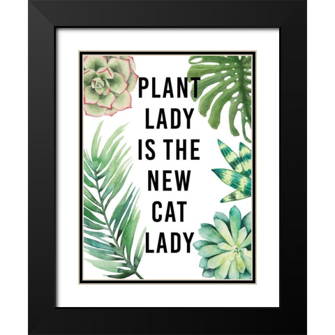 Plant Love I Black Modern Wood Framed Art Print with Double Matting by Studio W