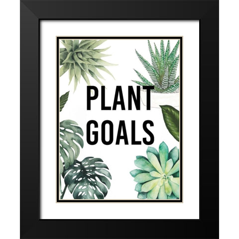 Plant Love II Black Modern Wood Framed Art Print with Double Matting by Studio W