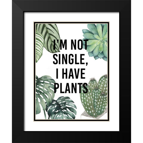 Plant Love V Black Modern Wood Framed Art Print with Double Matting by Studio W
