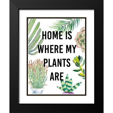 Plant Love VI Black Modern Wood Framed Art Print with Double Matting by Studio W