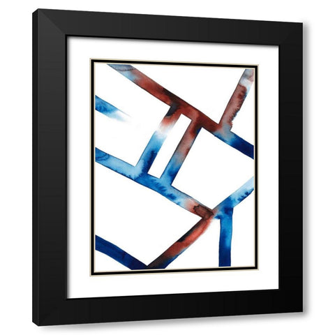 Blue and Red Chutes I Black Modern Wood Framed Art Print with Double Matting by Popp, Grace