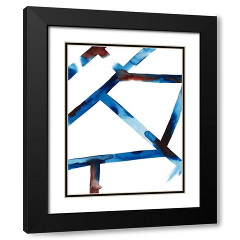 Blue and Red Chutes II Black Modern Wood Framed Art Print with Double Matting by Popp, Grace