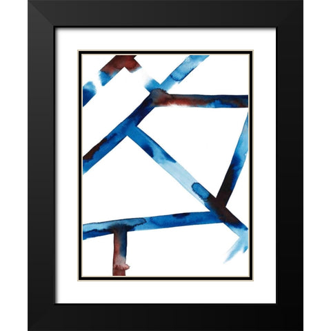 Blue and Red Chutes II Black Modern Wood Framed Art Print with Double Matting by Popp, Grace
