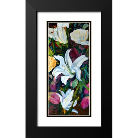 Baroque Flower Triptych I Black Modern Wood Framed Art Print with Double Matting by Iafrate, Sandra