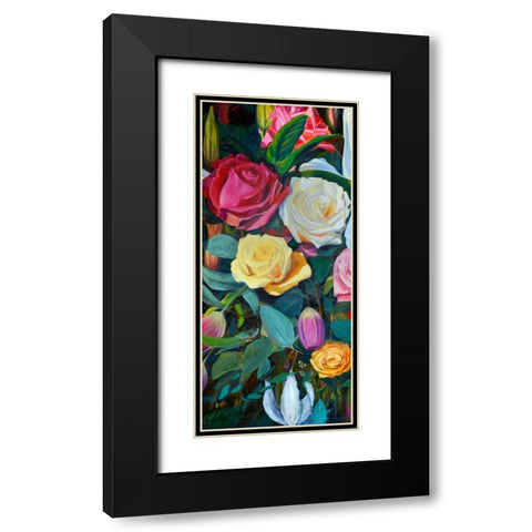 Baroque Flower Triptych II Black Modern Wood Framed Art Print with Double Matting by Iafrate, Sandra