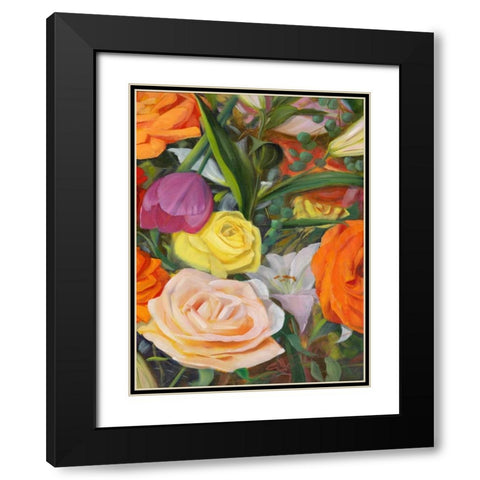 Deconstructed Flower Composition II Black Modern Wood Framed Art Print with Double Matting by Iafrate, Sandra