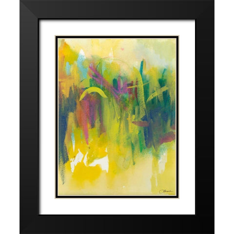 Happy Days I Black Modern Wood Framed Art Print with Double Matting by Combs, Joyce